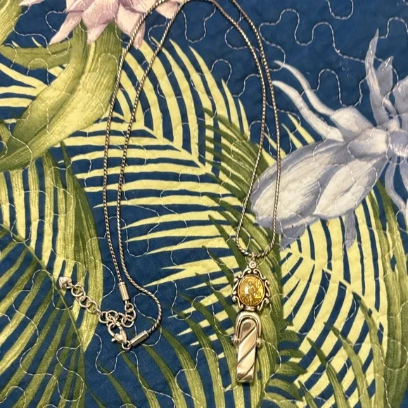 Brighton Elegant Silver and Gold Guardian Angel Lanyard/Necklace w/ Jewelry Bag - Picture 4 of 5